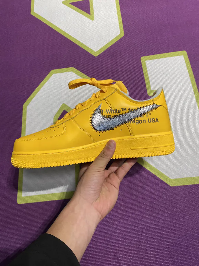 OFF WHITE x Air Force 1 Collaboration Sneaker in Yellow