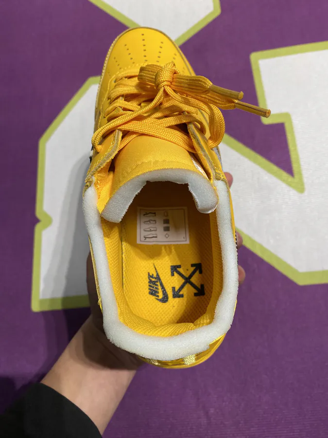 OFF WHITE x Air Force 1 Collaboration Sneaker in Yellow