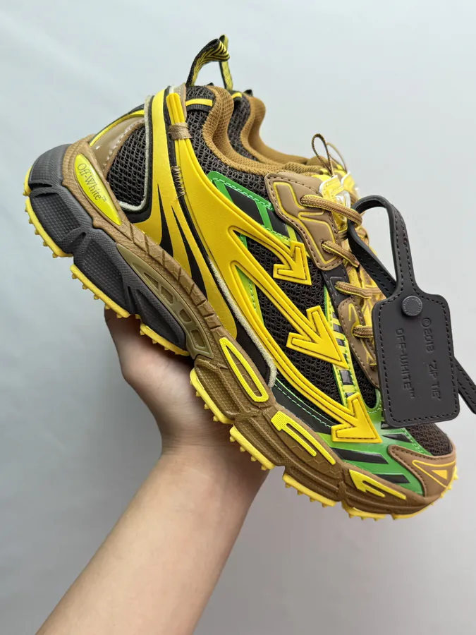 Off White 2024 OW Sneaker in Brown and Gold