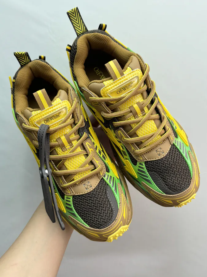 Off White 2024 OW Sneaker in Brown and Gold