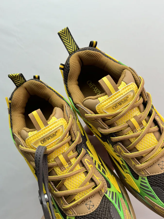 Off White 2024 OW Sneaker in Brown and Gold