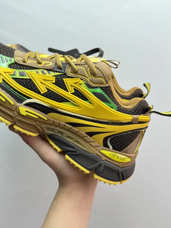 Off White 2024 OW Sneaker in Brown and Gold