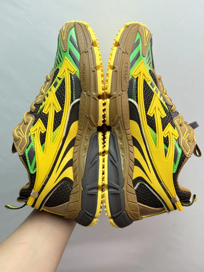Off White 2024 OW Sneaker in Brown and Gold