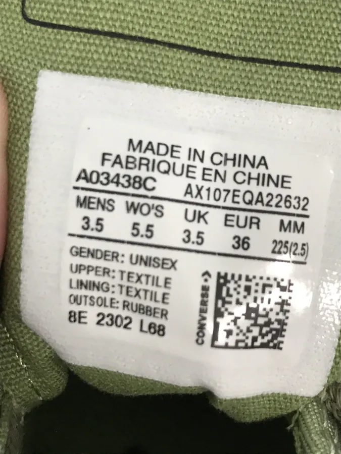 Chu Taylor All Star Classic Canvas Sneaker in Light Sage Green