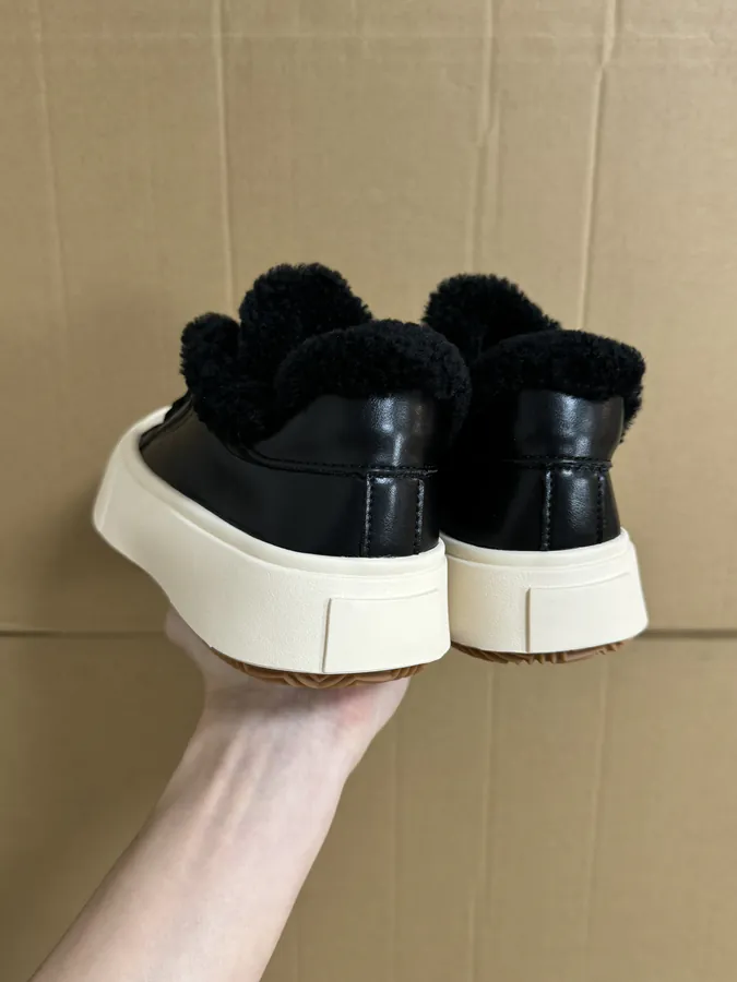 GG CC Premium Sheepskin Faux Fur Thick Sole Sneaker