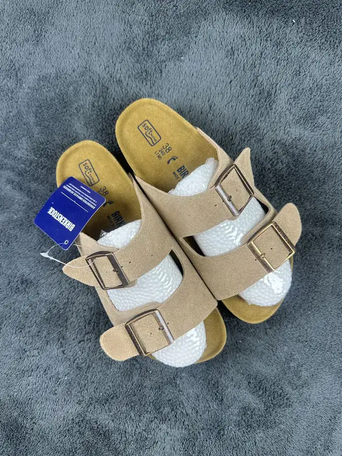 Birkenstock Boston Leather Suede Double Buckle Slippers