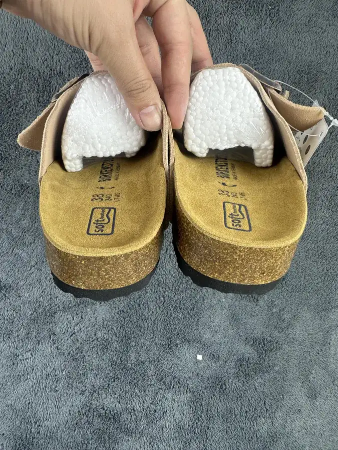 Birkenstock Boston Leather Suede Double Buckle Slippers