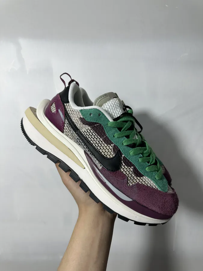 Sacai x Nike VaporWaffle Dark Iris and Wine Green