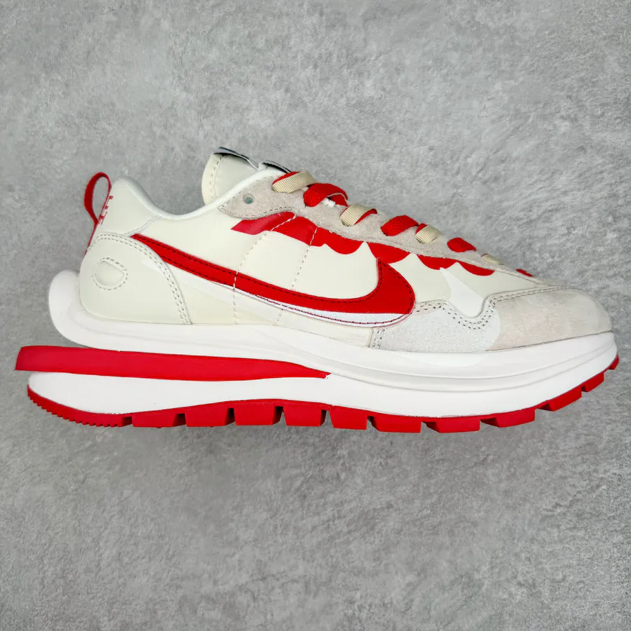 Sacai x Nike VaporWaffle 3.0 High Fashion Elevated Sneaker in White and Red