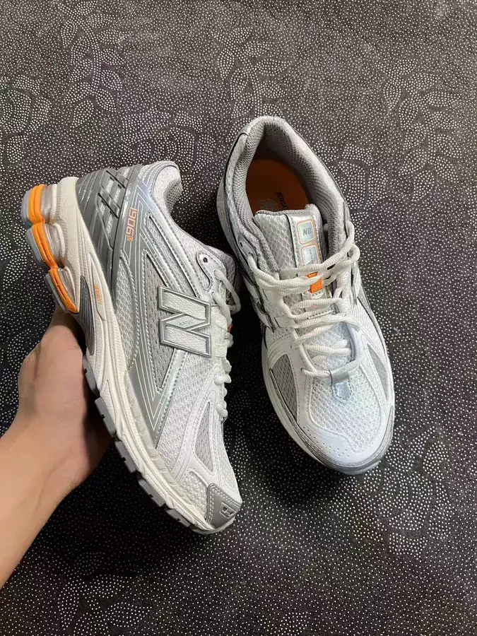 NB1906R Dad Shoes in White, Gray, and Orange