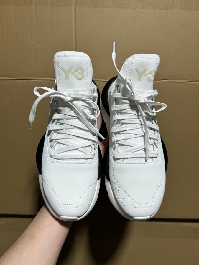 Y 3 Rubber Leather Lifestyle Sneakers Unisex, White, Gray, Black Color Options