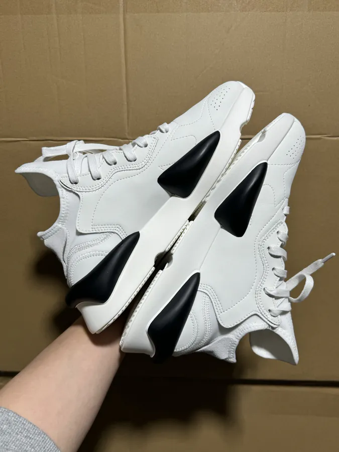 Y 3 Rubber Leather Lifestyle Sneakers Unisex, White, Gray, Black Color Options