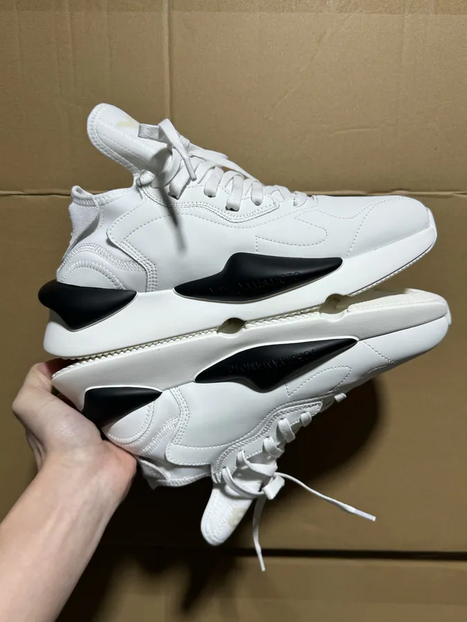 Y 3 Rubber Leather Lifestyle Sneakers Unisex, White, Gray, Black Color Options