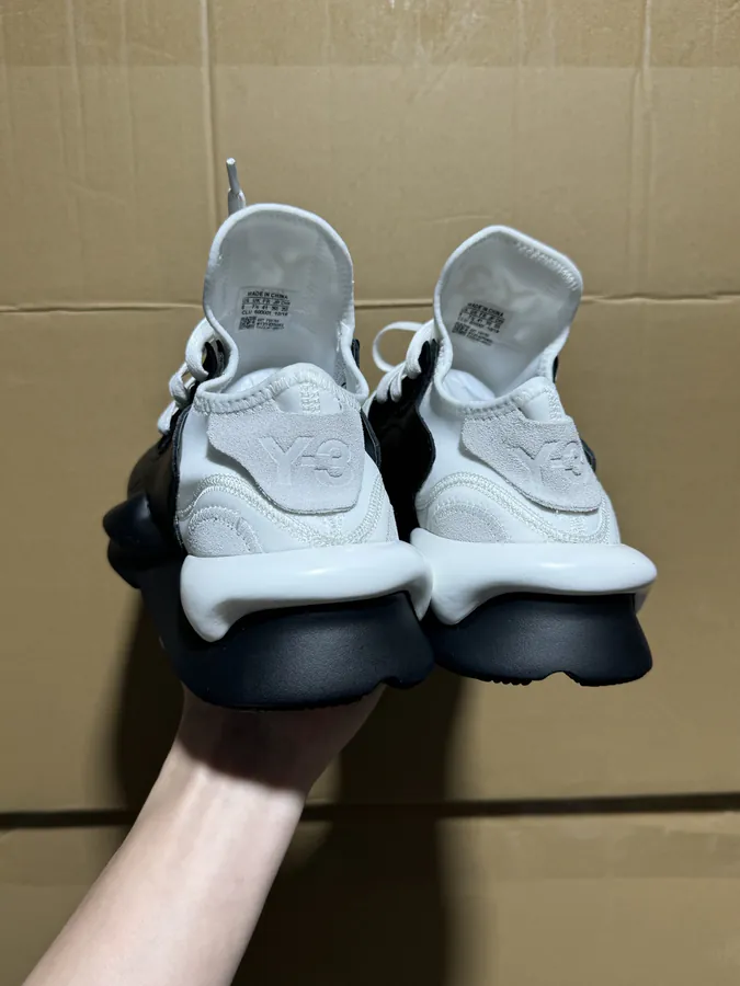Y 3 Rubber Leather Lifestyle Sneakers Unisex, Black and White