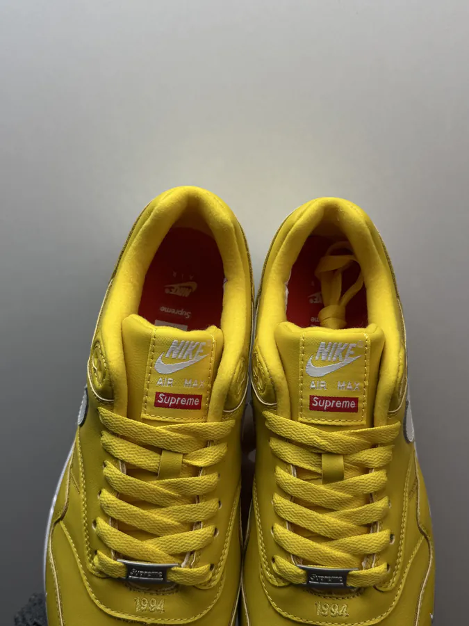 Supreme x Nike Air Max 1 87 Yellow and White