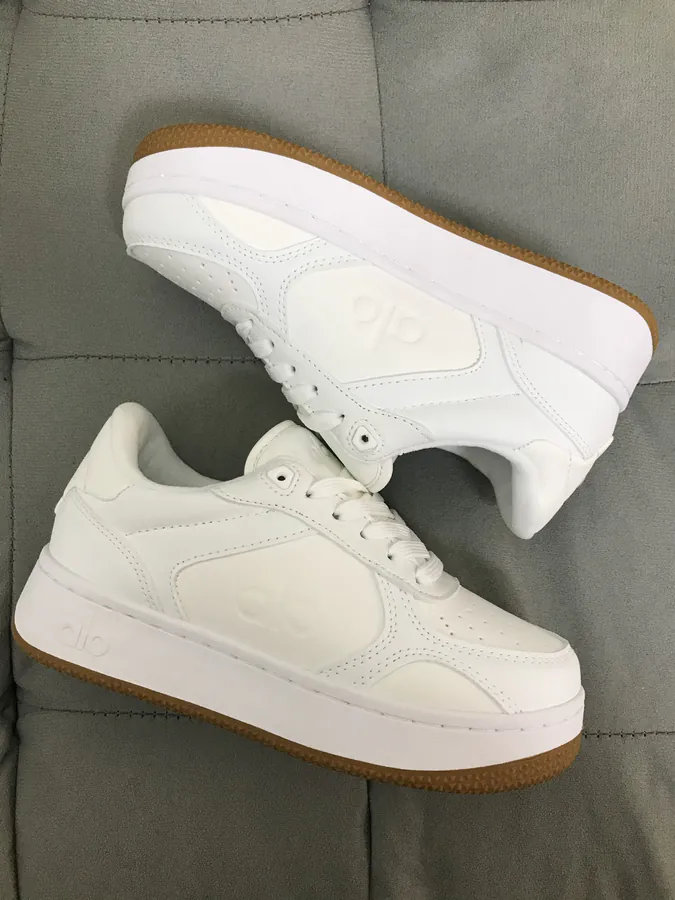 Alo Yoga White Gum Sole Comfortable and Stylish Sneaker