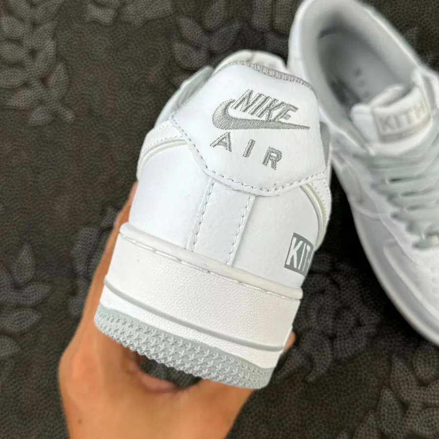 Custom Af1 KiTH Collaboration Series White and Gray Color Low Top Sneakers