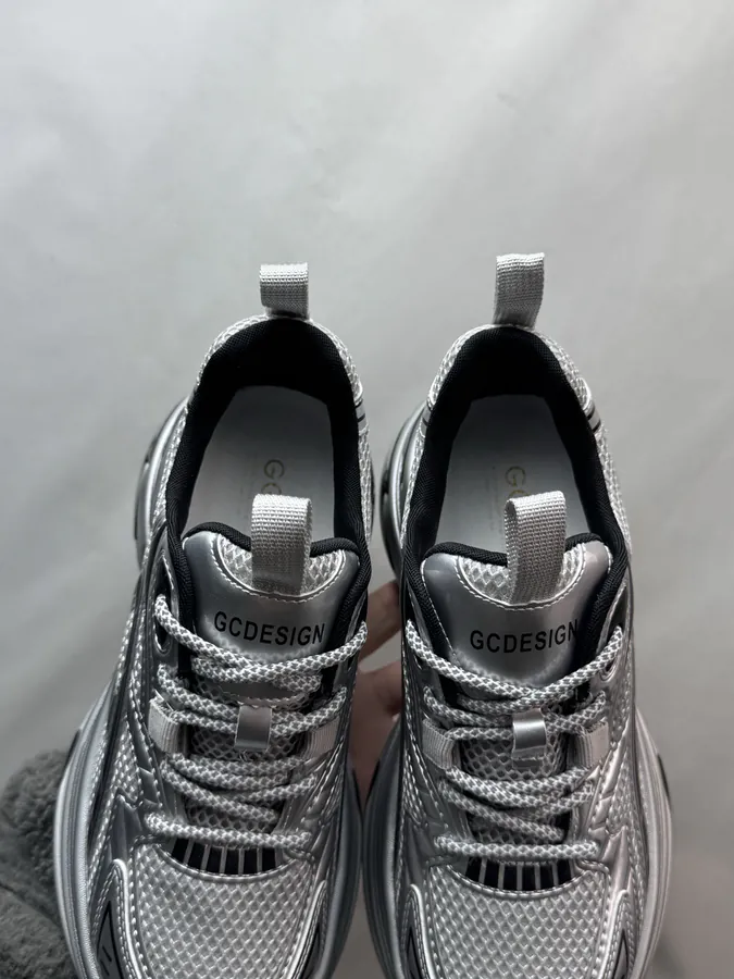 GG CC Dad Shoes in Silver