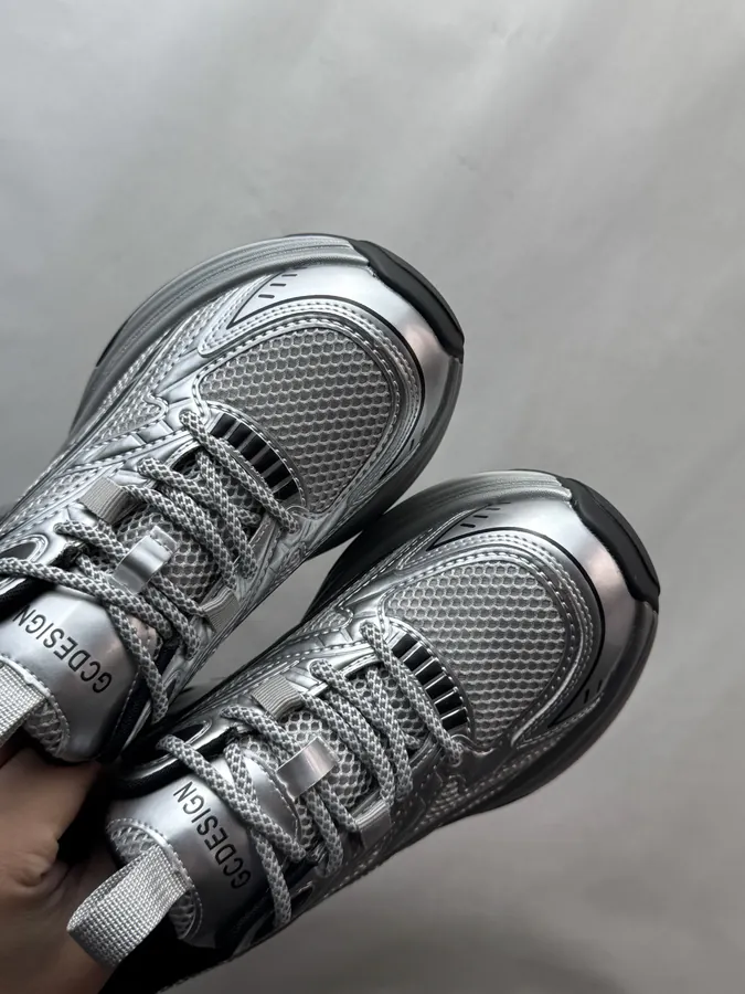 GG CC Dad Shoes in Silver