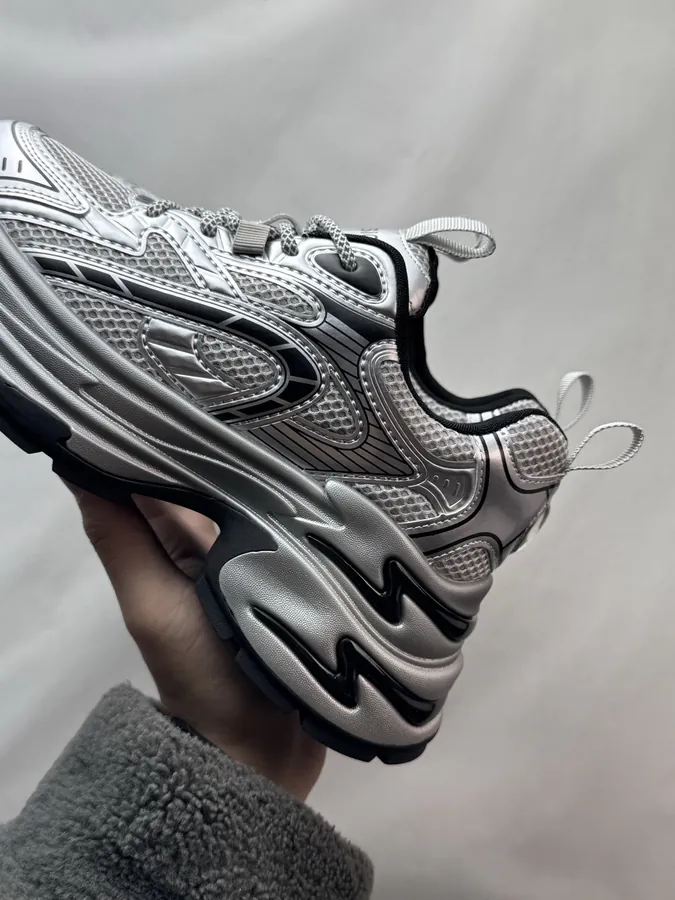 GG CC Dad Shoes in Silver