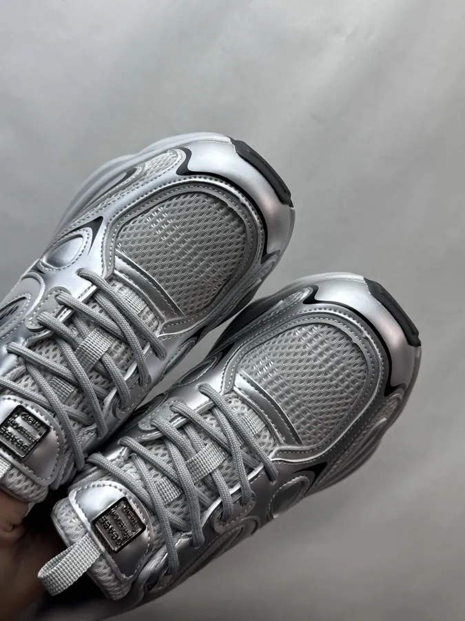GG CC Dad Shoes in Silver