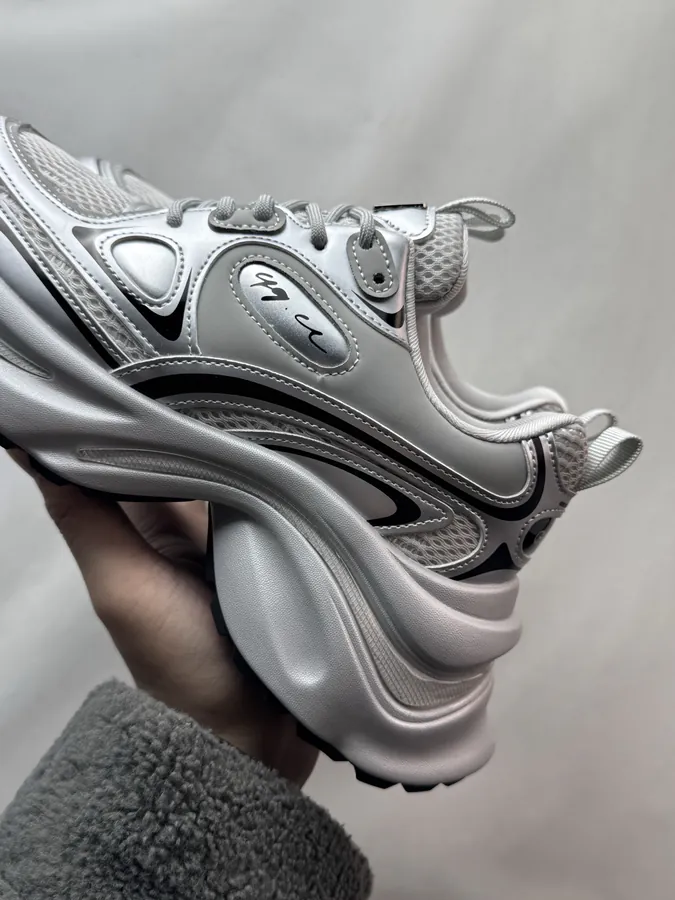 GG CC Dad Shoes in Silver