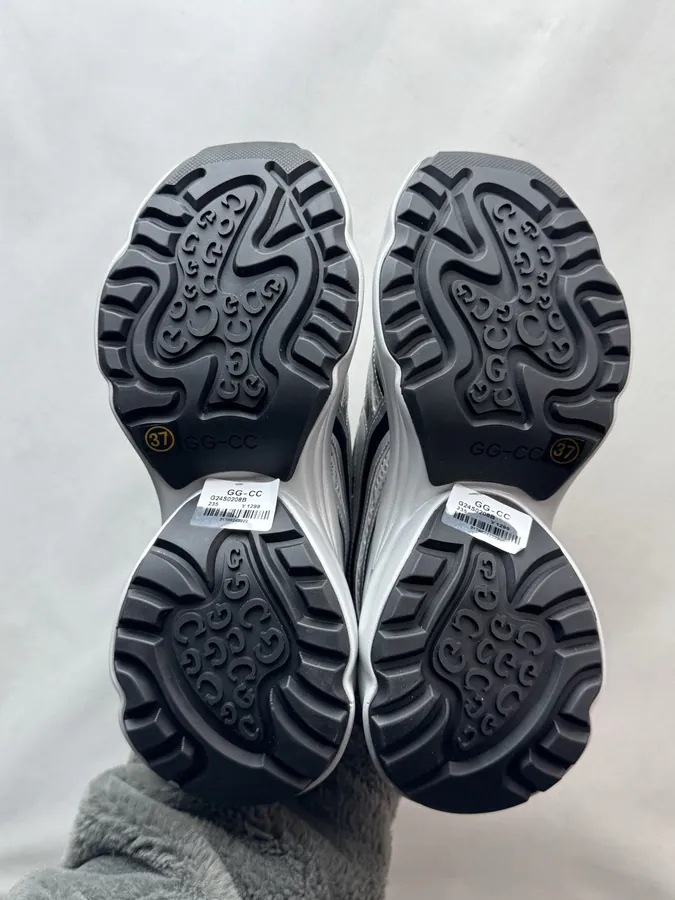 GG CC Dad Shoes in Silver