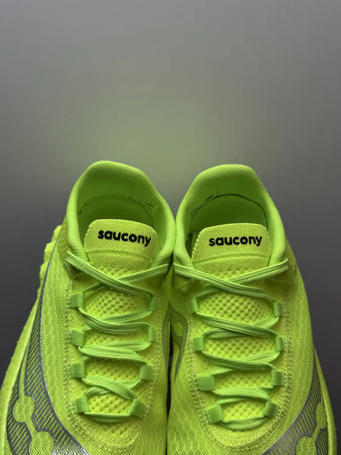 Saucony Endorphin Pro 4 Lightweight Running Shoes with Green and Silver Color