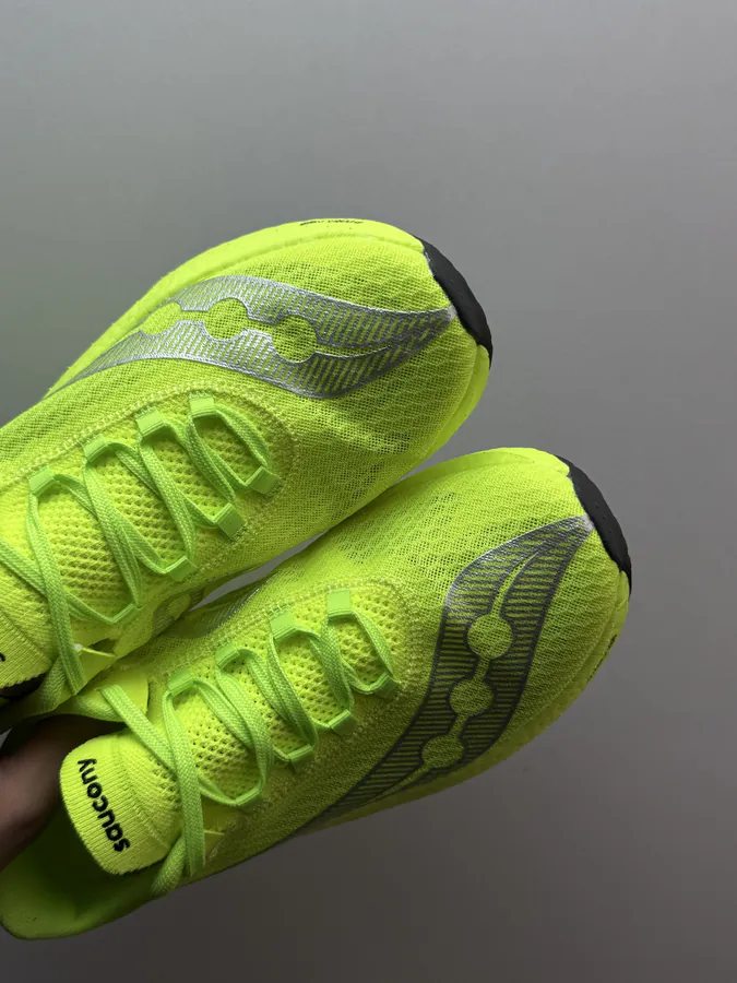 Saucony Endorphin Pro 4 Lightweight Running Shoes with Green and Silver Color