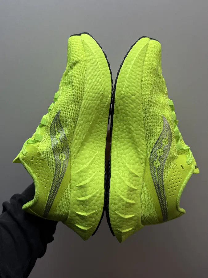 Saucony Endorphin Pro 4 Lightweight Running Shoes with Green and Silver Color