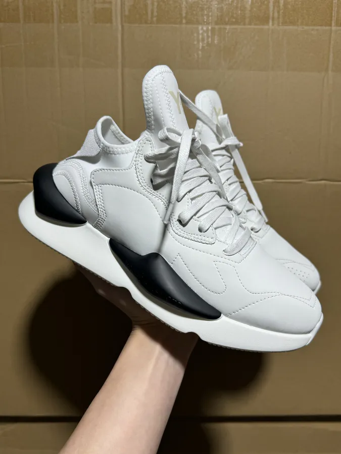 Y 3 Rubber Leather Lifestyle Sneakers Unisex, White, Gray, and Black Color Options