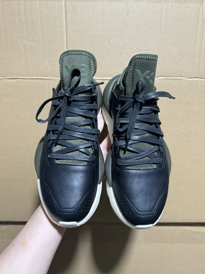 Y 3 Rubber Leather Lifestyle Sneakers Unisex Black and White