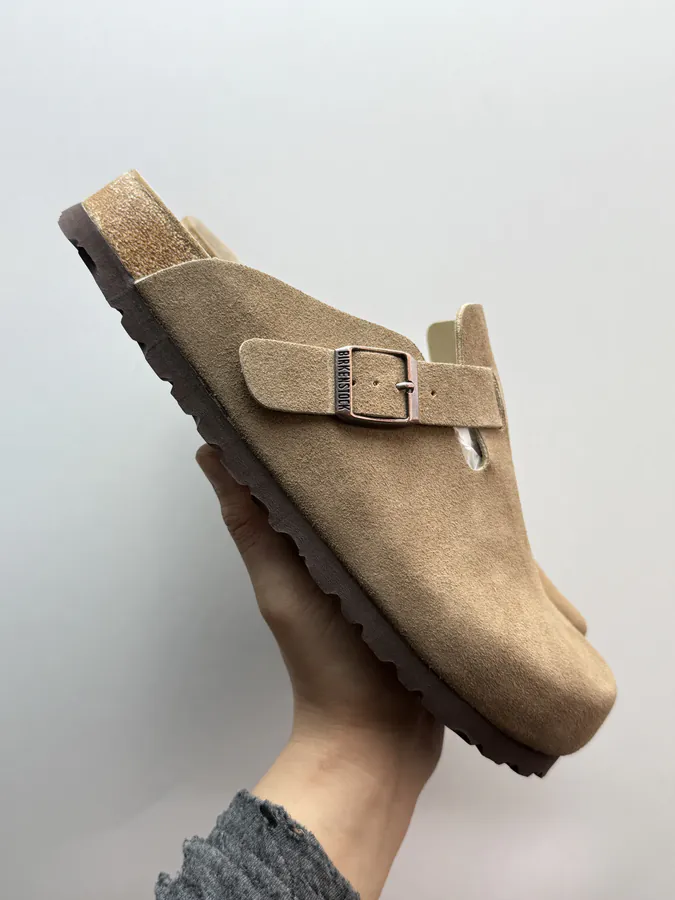 Birkenstock Camel Brown Leather Slippers