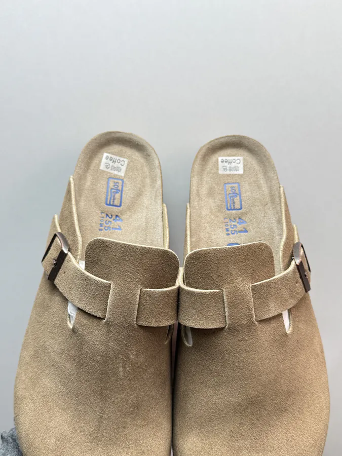 Birkenstock Camel Brown Leather Slippers