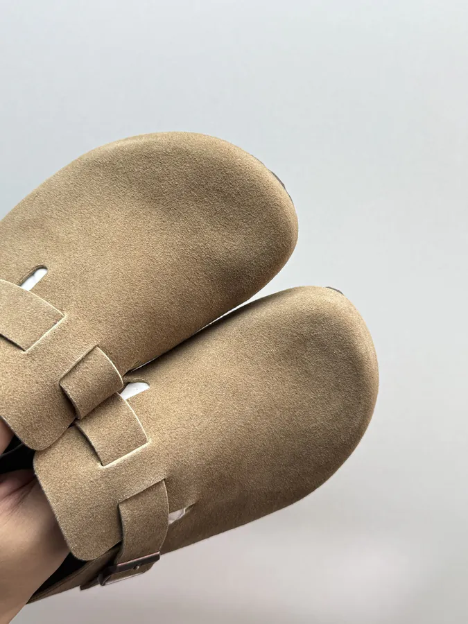 Birkenstock Camel Brown Leather Slippers