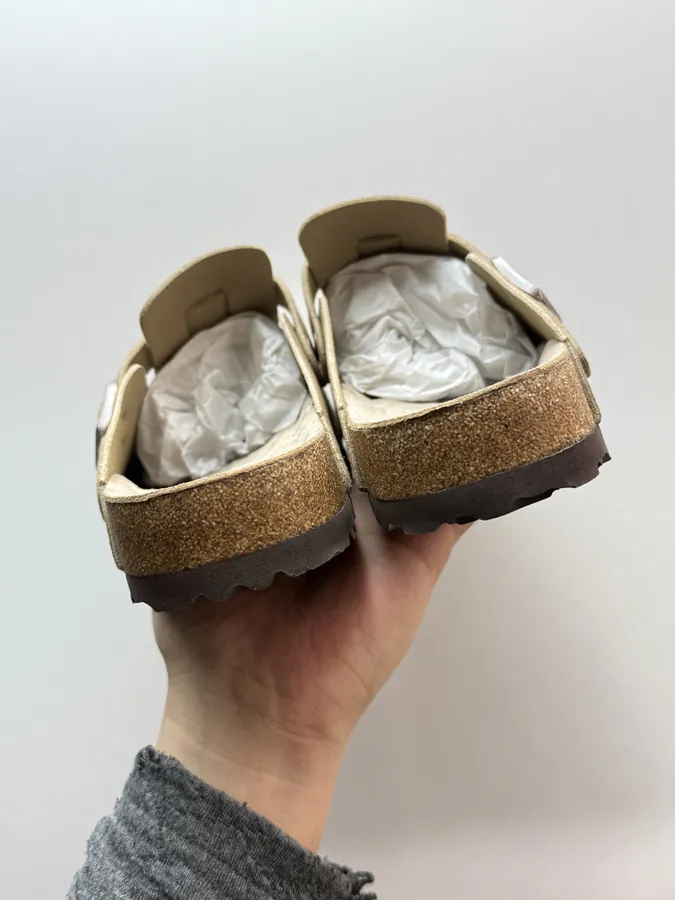 Birkenstock Camel Brown Leather Slippers
