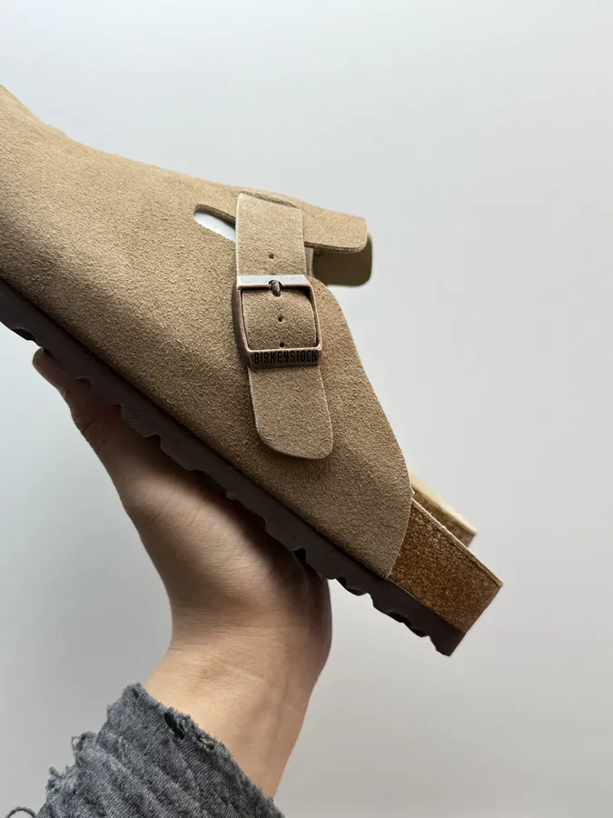 Birkenstock Camel Brown Leather Slippers