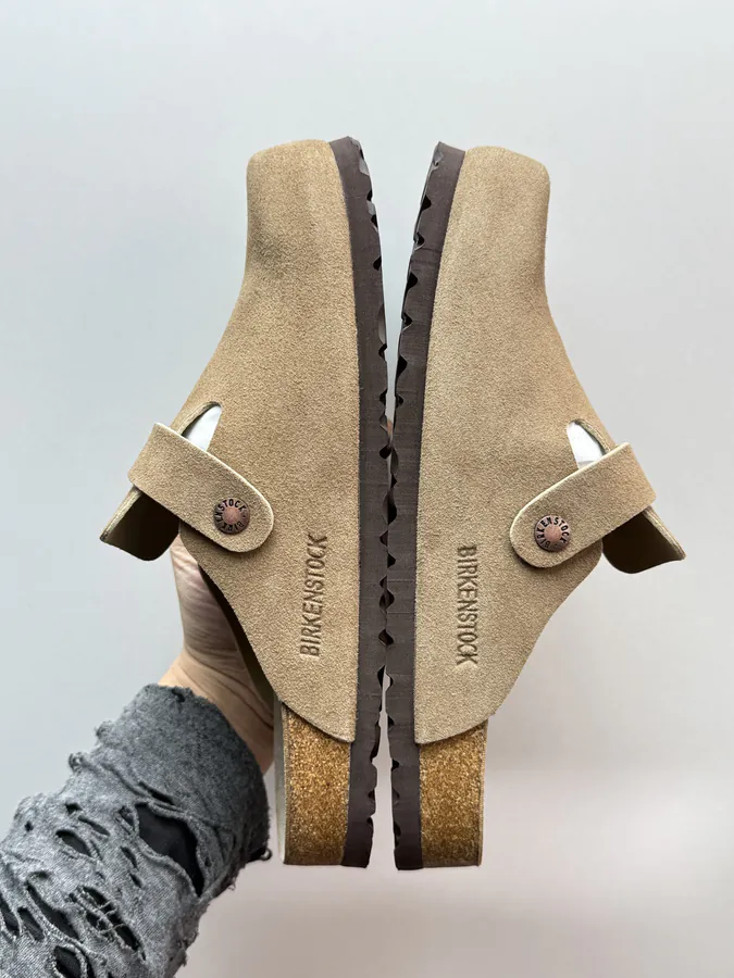 Birkenstock Camel Brown Leather Slippers