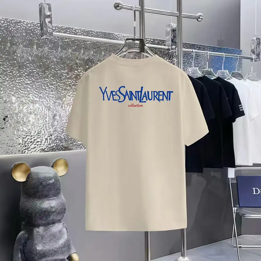 Yves Saint Laurent Printed Round Neck T Shirt