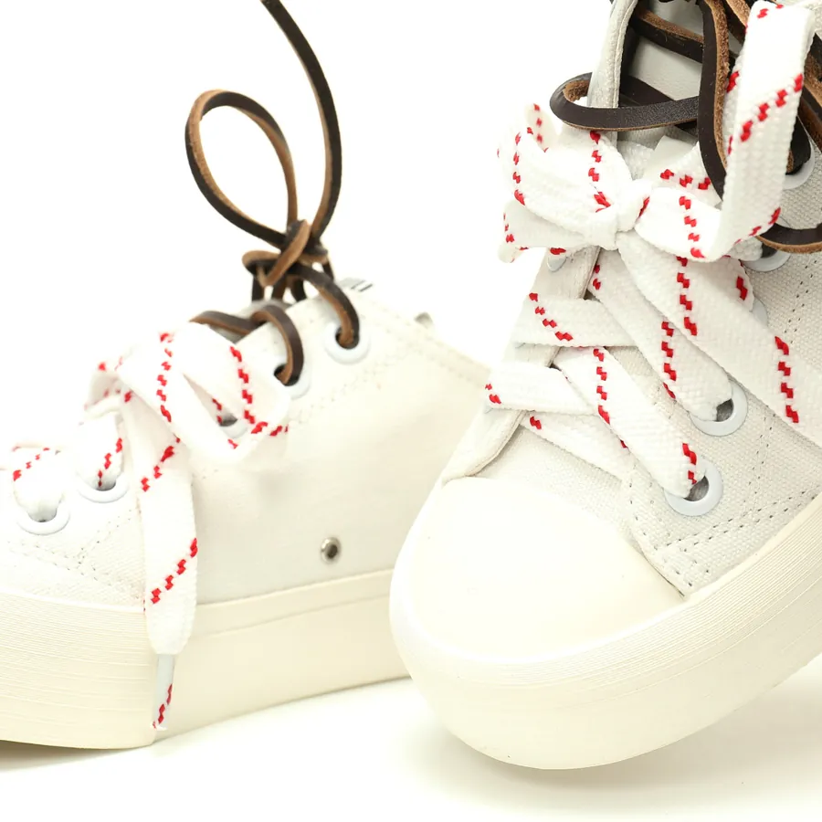 Miumu Washed Denim Low Sneakers with Logo