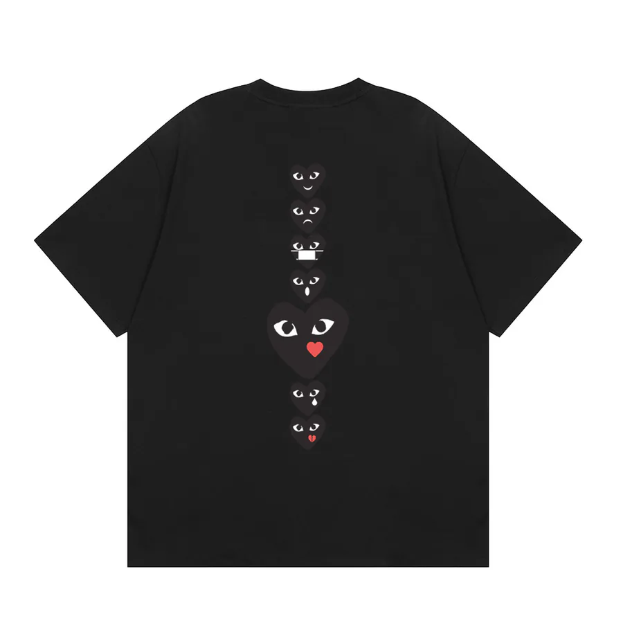 Comme des Garcons PLAY Heart Short Sleeve White, Black