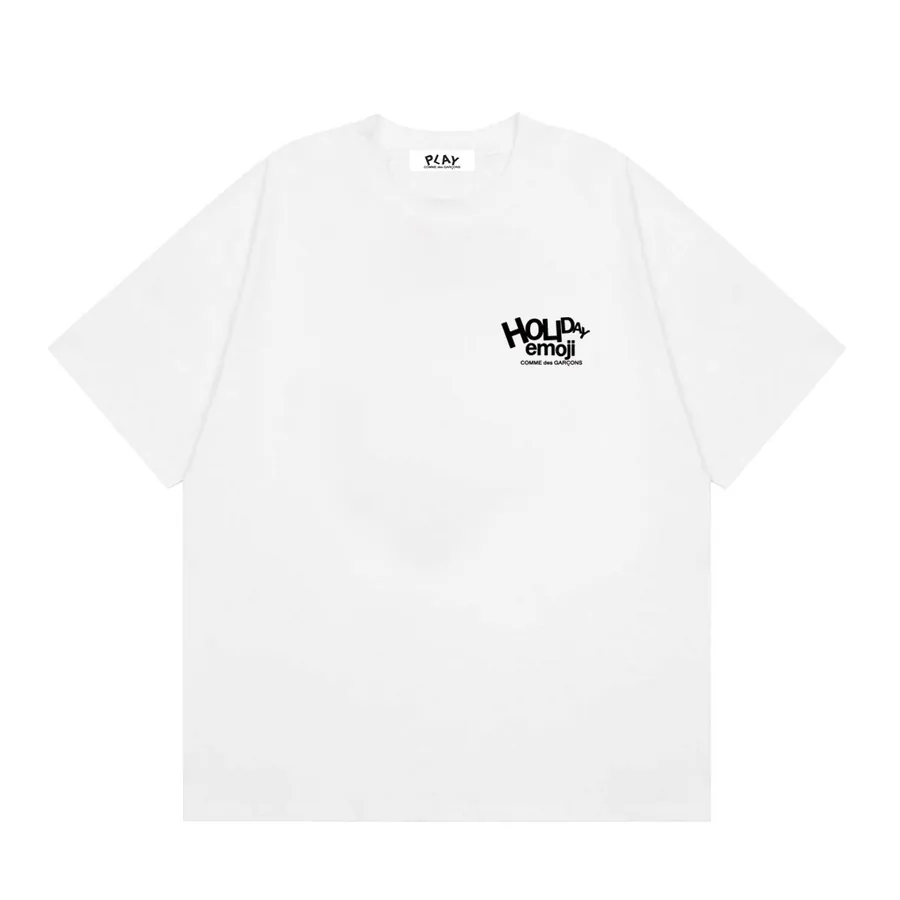 Comme des Garcons PLAY Heart Short Sleeve White, Black