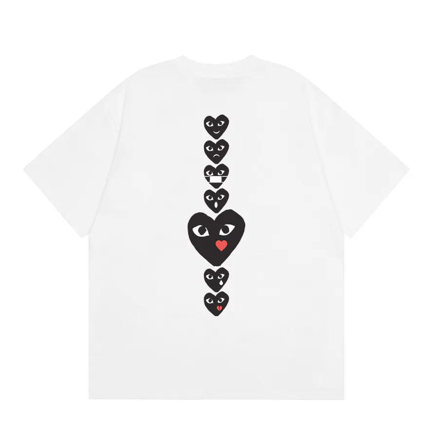 Comme des Garcons PLAY Heart Short Sleeve White, Black