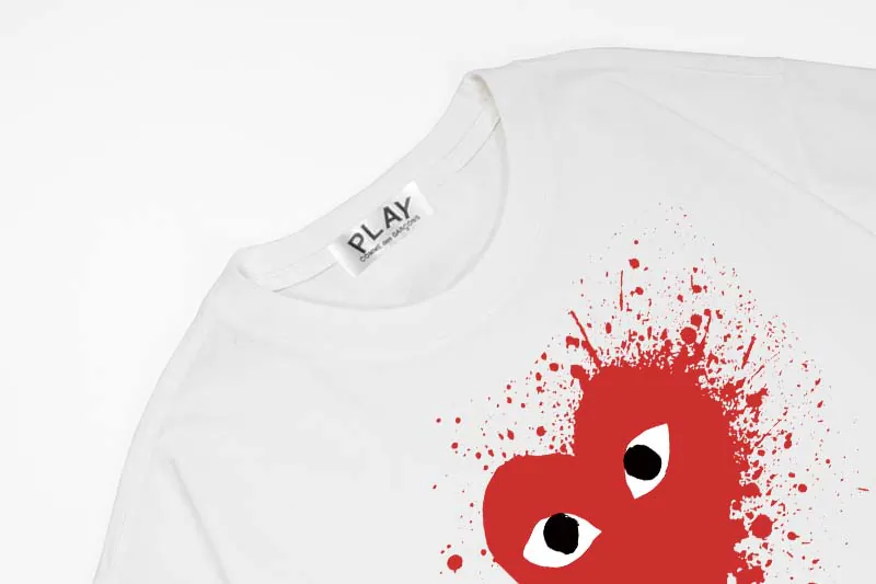 Comme des Garcons PLAY泼墨爱心印花短袖T恤衫
