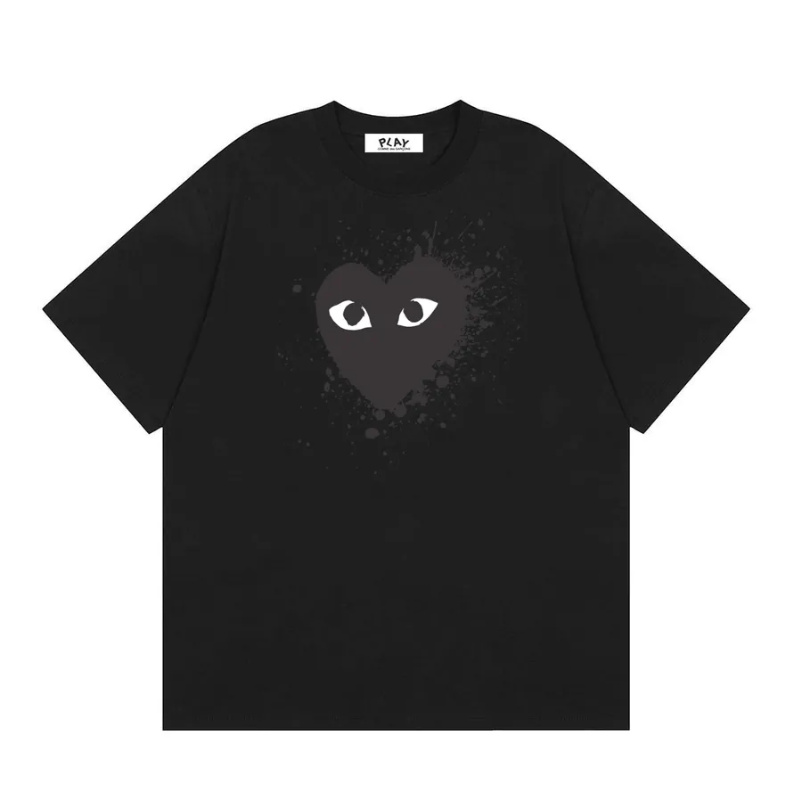 Comme des Garcons PLAY泼墨爱心印花短袖T恤衫