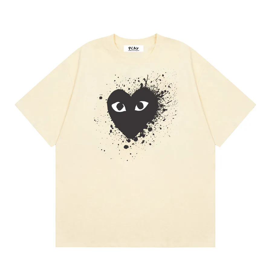 Comme des Garcons PLAY泼墨爱心印花短袖T恤衫