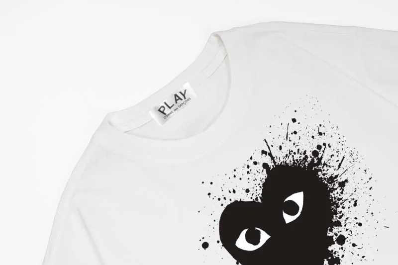 Comme des Garcons PLAY泼墨爱心印花短袖T恤衫