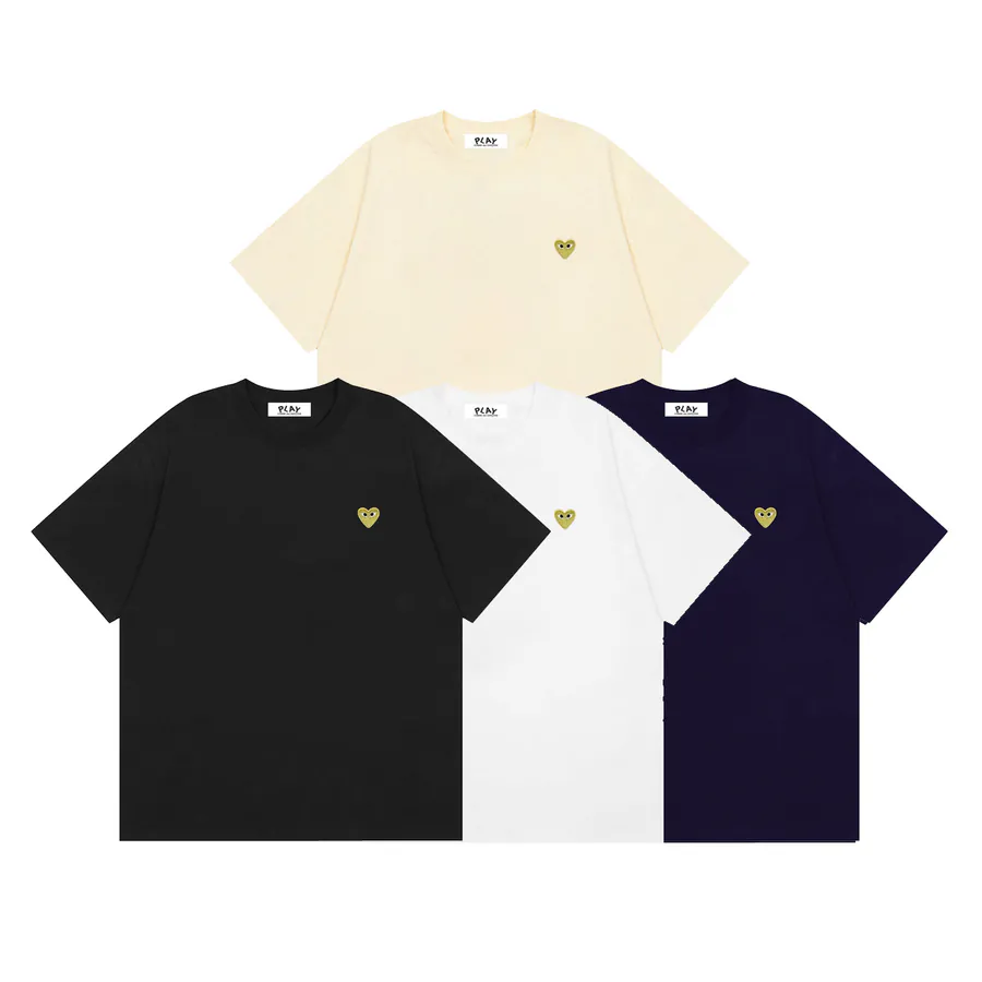 Comme des Garcons PLAY Classic Gold Heart Pure Summer Short Sleeve