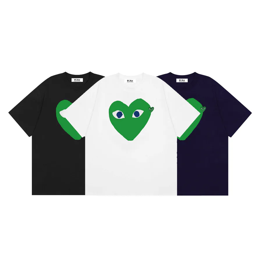 Green Heart Love Print T Shirt with Small Logo Limited Edition