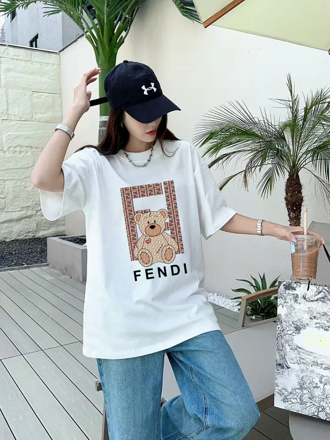 FEN CHEN Star Limited Summer Collection Print Round Neck Short Sleeve T Shirt